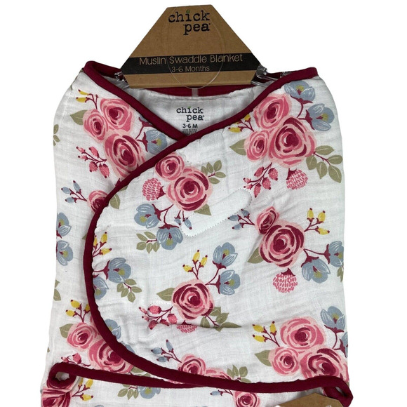 Chick Pea 100% Cotton Baby Muslin Swaddle Blanket 3-6 Months Floral Print - Picture 4 of 7